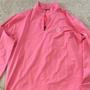 Pink Quarter-Zip Golf Pullover
